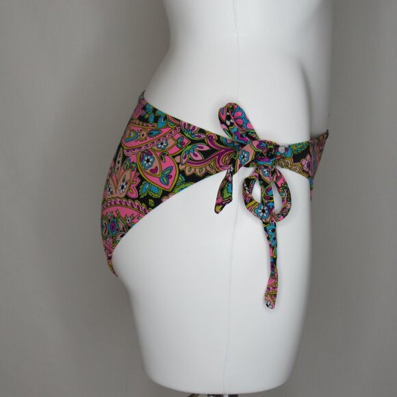 Victoria's Secret Pink Paisley Print Tie Side Bikini Bottom Women's L Large - Picture 4 of 8